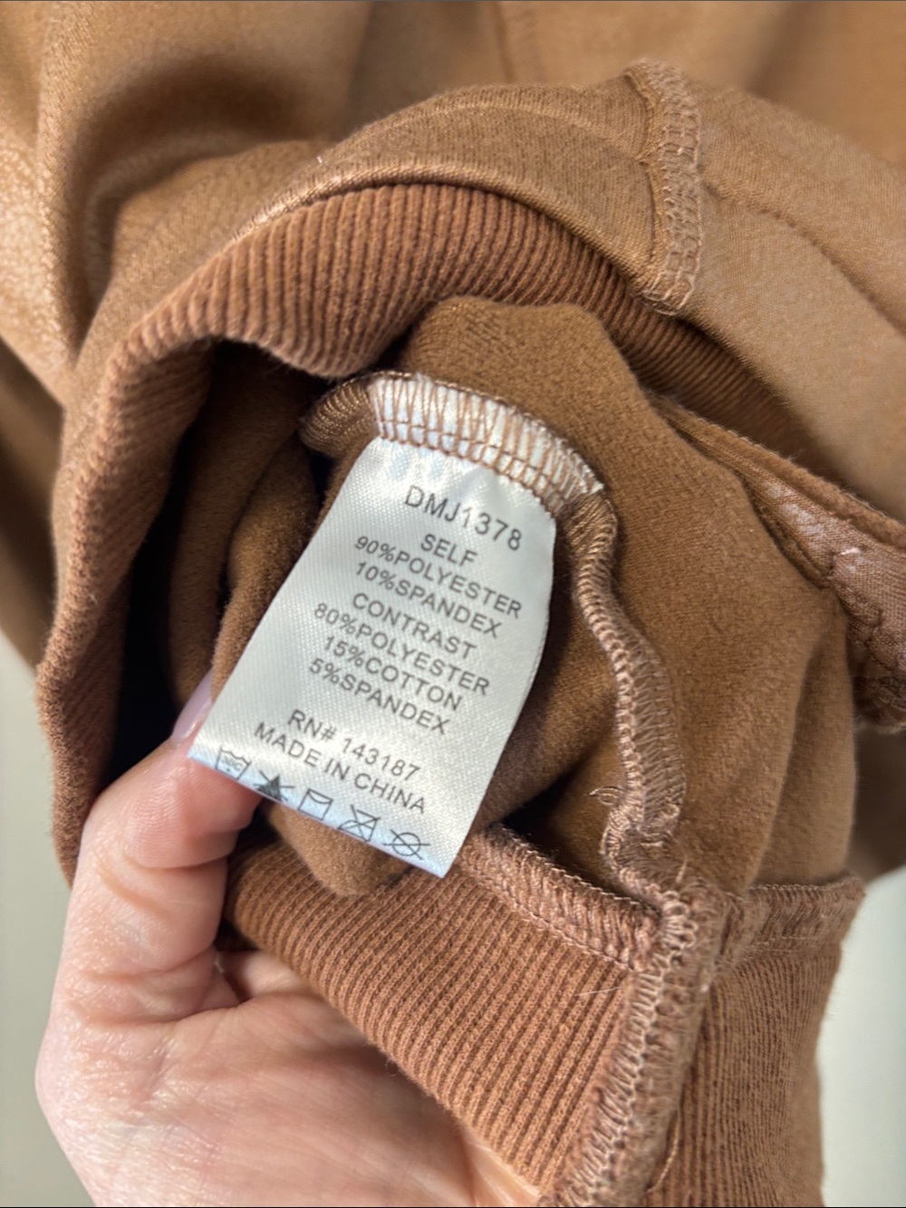 Dance & Marvel Tan Asymmetrical Zip Bomber Jacket-leather look sweatshirt - Picture 9 of 9